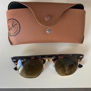 Never worn Ray Ban Clubmaster Sunglasses Polarized
